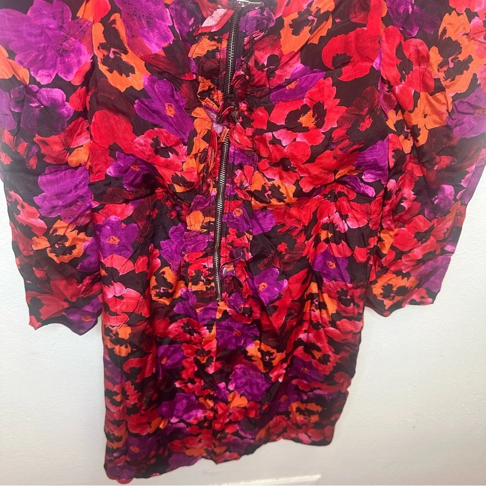 NWT SAYLOR Alouette Painterly Poppy Floral Mini Sweetheart Dress Size Medium - Picture 10 of 14